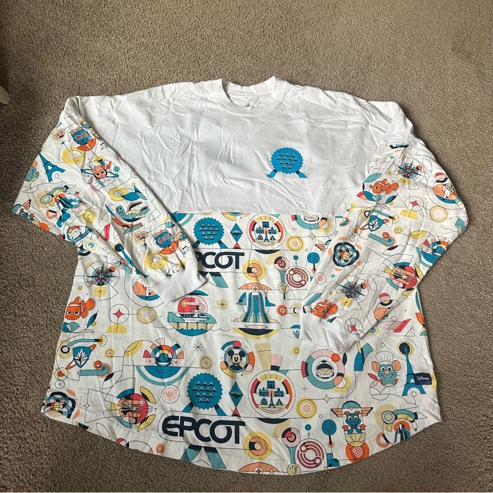 Women’s Spirit Jersey XXL Colorful Epcot Long Sleeve Shirt